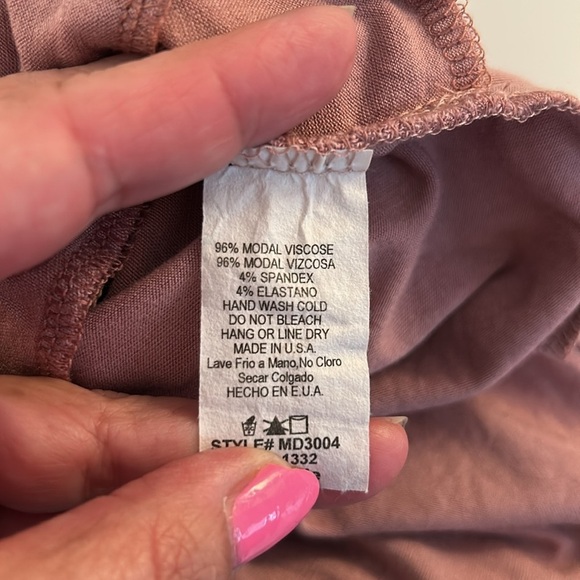 MTS Mauve Pink Criss Cross V-Neck Soft Flowy Summer Casual Dress Size Large - Picture 6 of 6